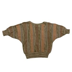 VINTAGE Maggie PAR/by JANA Striped Dolman Sleeve Metallic Knit Sweater M/M